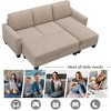 Reversible L-Shaped Sectional Sofa with Storage Ottoman: Chaise Lounge, Nailhead Textured Fabric - 3-Piece Sofa Set for Versatile Living Spaces - 3 of 4