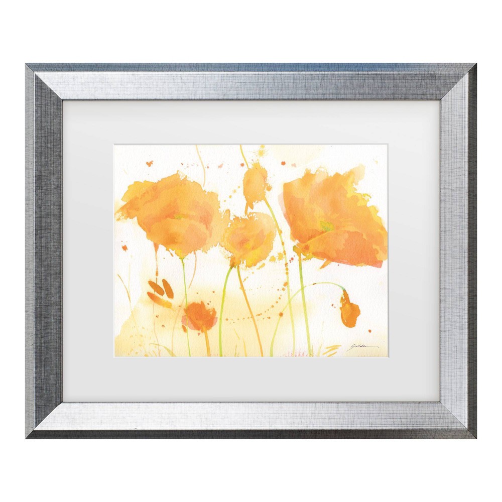 Trademark Fine Art 11"x14" Sheila Golden Sonoma Poppies Matted Framed Art Silver