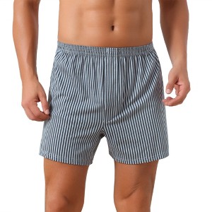 INSPIRE CHIC Men's Comfortable Breathable Cotton Mid-Waisted Striped Boxer Shorts - 1 of 4