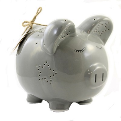 Bank 6.5" Grey Night Light Piggy Bank 883,181,392,396,  -  Decorative Banks