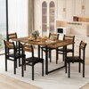Hooseng Dinner Table Set for 6, kitchen Dinette Set with 6 High Backed Chairs, Modern Kitchen Table Furniture, 7-Piece Kitchen Table Set - 3 of 4