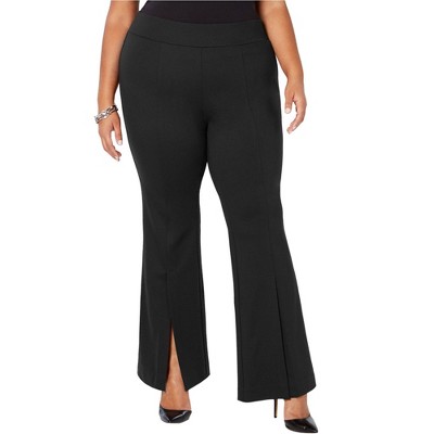 I.N.C International Concepts Womens Slit Front Casual Lounge Pants, Black, 24W