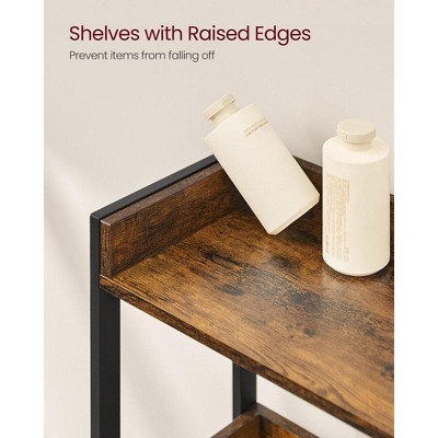 Rustic Brown and Black 3-Tier Over-the-Toilet Storage Rack