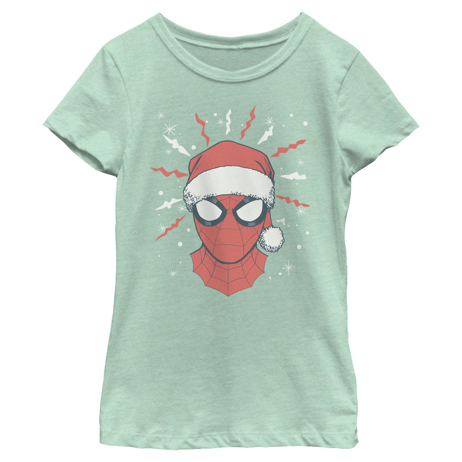 Girls Marvel Christmas Senses Tingling T Shirt - Mint - Small
