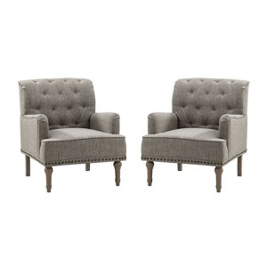 Set of 2 Naida Armchair with Carved Legs | ARTFUL LIVING DESIGN - 1 of 4