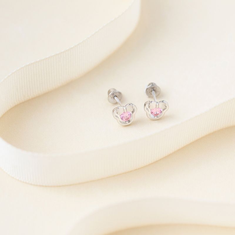 Girls' Miss Mouse Screw Back Sterling Silver Earrings - In Season Jewelry, 5 of 7