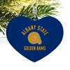 Albany State University Rams Logo Heart Love Wood Christmas Tree Holiday Ornament - 2 of 3