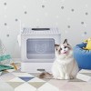 SEVOBAL 2-in-1 Cat Litter Box with Lid Enclosed Potty Large Top Entry Anti-Splashing Toilet Easy Clean for Cat Family, White, 54"*14"*46" - 2 of 4