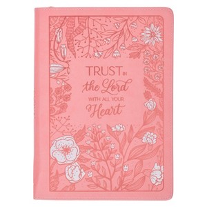 Christian Art Gifts Pink Vegan Leather Zipped Journal, Inspirational Women's Notebook Trust in the Lord Scripture, Flexible Cover, 336 Ruled Pages, - 1 of 1