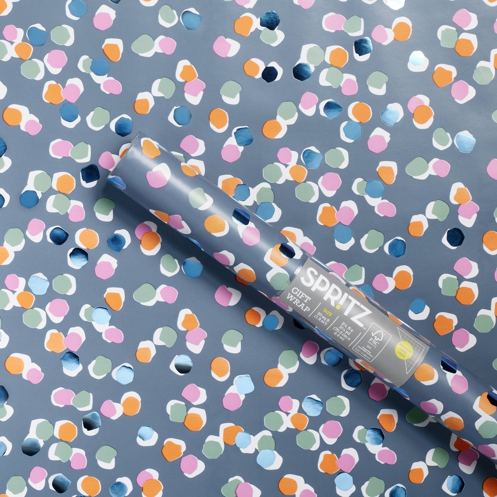 Photos - Other Souvenirs Dots with Blue Foil on Navy Roll Wrap - Spritz™