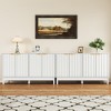 55" Buffet Cabinet with Storage, Fluted Sideboard with Doors and Adjustable Shelves, Wood Credenzas Console Table, Coffee Bar Cabinet - 3 of 4