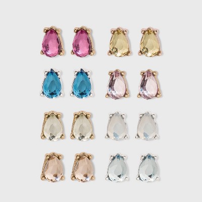 Zinc Stud Earring Set 8pc - A New Day™