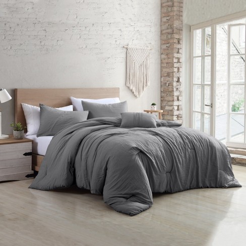 BYB Glacier Grey Pin Tuck Comforter Set - Bed Bath & Beyond - 16685411