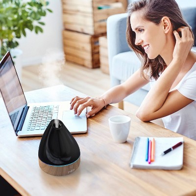 Serenity Whisper-Quiet Black Ultrasonic Aromatherapy Electric Diffuser