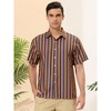 Lars Amadeus Men's Short Sleeve Button Down Summer Beach Vertical Striped Shirts - 2 of 4