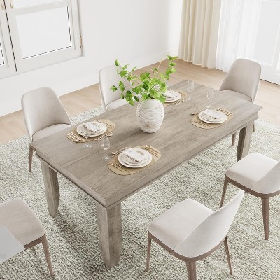 GAOMON Farmhouse Dining Table for 6-8 People, 70.87" Long Wooden Kitchen Table with Sturdy Frame & Rustic Wooden Finish