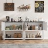 Jojoka  Farmhouse Entryway Table with 2 Door Storage Wood Console Table Coffee Bar Cabinet Buffet Sideboard for Kitchen Hallway Dining - 2 of 4