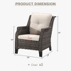 YARDSIGHT Patio Wicker Outdoor Chairs Set of 2, All-Weather Rattan Armchairs with Thick Cushions for Garden, Porch, Balcony, Backyard - 3 of 4