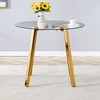 Vynxaria Gold & Glass Round Coffee Tables ¨C 36-Inch Modern Luxury Dining Table - 3 of 4