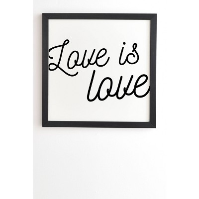 12" x 12" Eyesasdaggers Love is Love Framed Wall Art Black/White - Deny Designs