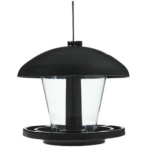 The Lakeside Collection Bird Feeder With Round Black Cover And Platform - 1 of 3