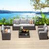 5-Piece Patio Furniture Set,PE Rattan Wicker Sectional Sofa Set with Coffee Table - 4 of 4