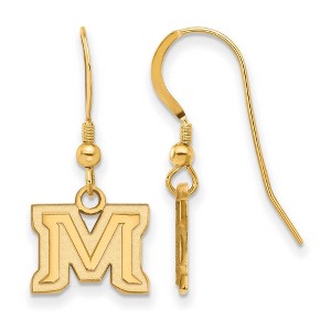 Black Bow Jewelry 14k Yellow Gold Plated Sterling Silver Montana State Bobcats NCAA Dangle Earrings - 1 of 3
