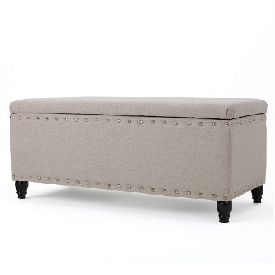 NicBex Modern 42" Storage Bench Wood Accent Stools with Cushioned Top and Nailhead Trims for Bedroom and Entryway