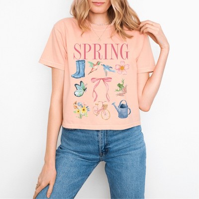 Simply Sage Market Spring Collage Coquette Boxy Crop Top
