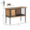 Outdoor Rabbit Hutch with Metal Frame and No Leak Tray,Weather Resistant Bunny Cage with Openable Roof for Guinea Pigs - LAOTIES - 3 of 4