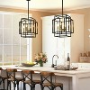BAOURE 17.32" Black Lantern Tiered Pendant Light Fixture, 4 Light Modern Farmhouse Chandelier, Industrial Chandeliers for Living Room Kitchen Island - 2 of 4