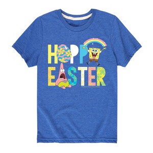 Boys' - SpongeBob Squarepants - Hoppy Easter Icons Short Sleeve Graphic T-Shirt - 1 of 4