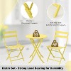 3 Pieces Folding Patio Furniture Sets with Table & 2 Chairs, Heavy-Duty Flat Tube Metal Frame for Balcony Lawn Garden Poolside - 2 of 4