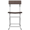vidaXL Folding Bistro Chair Set of 8 Brown PE rattan, powder-coated steel - 4 of 4
