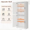 70" Black Tall Kitchen Pantry Cabinet with 4 Doors and Adjustable Shelves, Freestanding Storage Cabinet for Bathroom, Dining Room, Living Room - 3 of 4