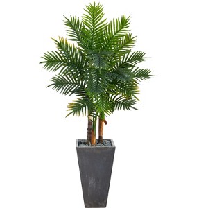 Nearly Natural 63-in Areca Artificial Palm Tree in Cement Planter (Real Touch) - 1 of 4