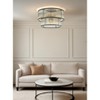ALOADECOR Modern Glam  Glass Drum Flush Mount Contemporary Ceiling Light For Living Room Entryway Bedroom - 3 of 4