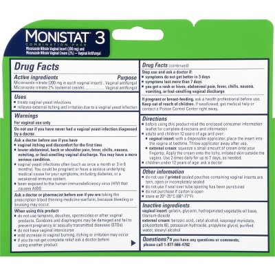 Monistat 3-Dose Yeast Infection Treatment, 3 Ovule Inserts &#38; External Itch Cream