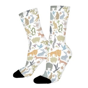 Animals Background Women Printed Crew Socks Funny Funky Socks Soft Polyester Novelty Gifts for Artists Men - 1 of 1