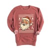 Simply Sage Market Ugly Sweater Santa Face Garment Dyed Sweatshirt - 3 of 4