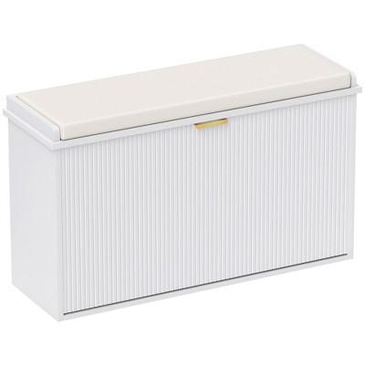 HOMCOM Shoe Bench with Padded Seat Cushion and Flip-Drawer, Entryway Bench