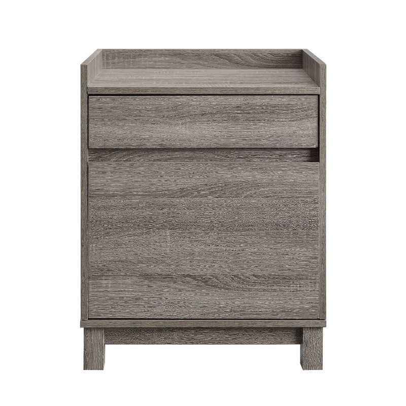 Modern Wood 1 File Drawer and 1 Small Drawer Lateral File Cabinet Gray - Linon, 3 of 13
