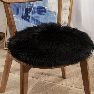 Faux Fur 16" Round Decorative Chair Pad by Sweet Home Collection® - 1 of 4