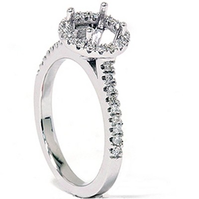 Pompeii3 1/3ct Pave Diamond Engagement Semi Mount Ring 14K White Gold