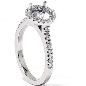 Pompeii3 1/3ct Pave Diamond Engagement Semi Mount Ring 14K White Gold - 1 of 4