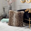 Faux Leopardis Pillow - Black/Brown - 20"X20" - Safavieh - 2 of 3