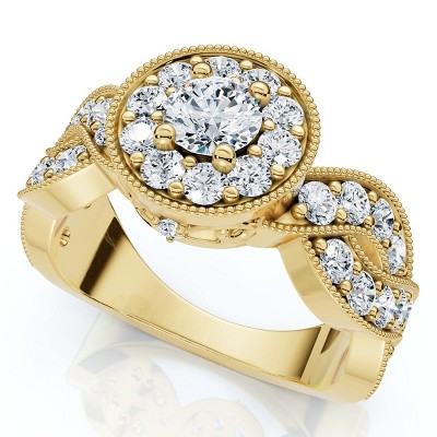 Pompeii3 1Ct TW Wendy Diamond Engagement Ring 10k Gold Lab Created