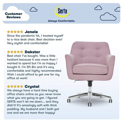 Lilac Memory Foam Swivel Home Office Chair