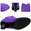 BLISSFUL STEP Round Toe Block Heels Chelsea Ankle Boots for Women - 3 of 3