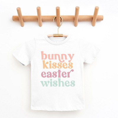 The Juniper Shop Bunny Kisses Easter Wishes Toddler Short Sleeve Tee